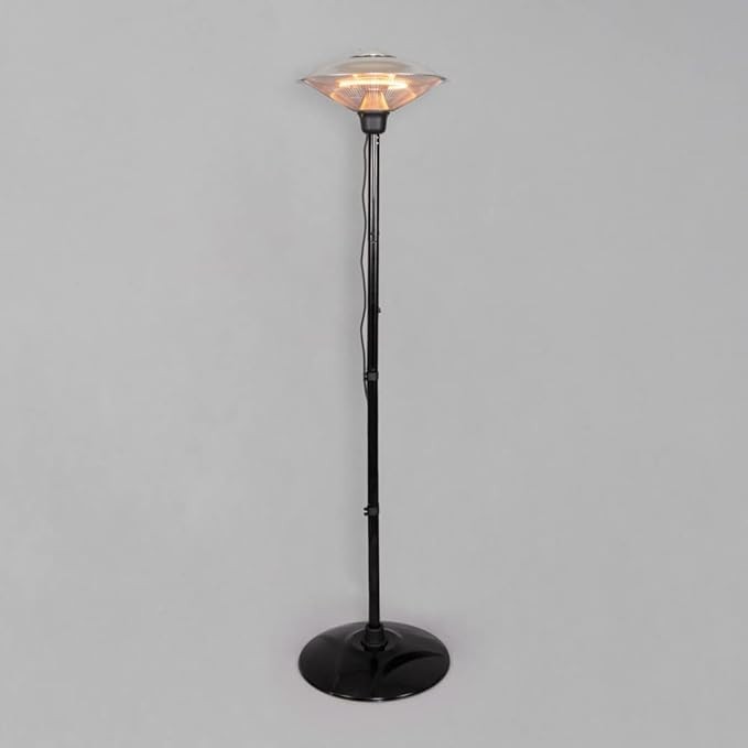 Outdoor Floor Standing Patio Heater 2000W Radiant Halogen Safe IP34 Silver