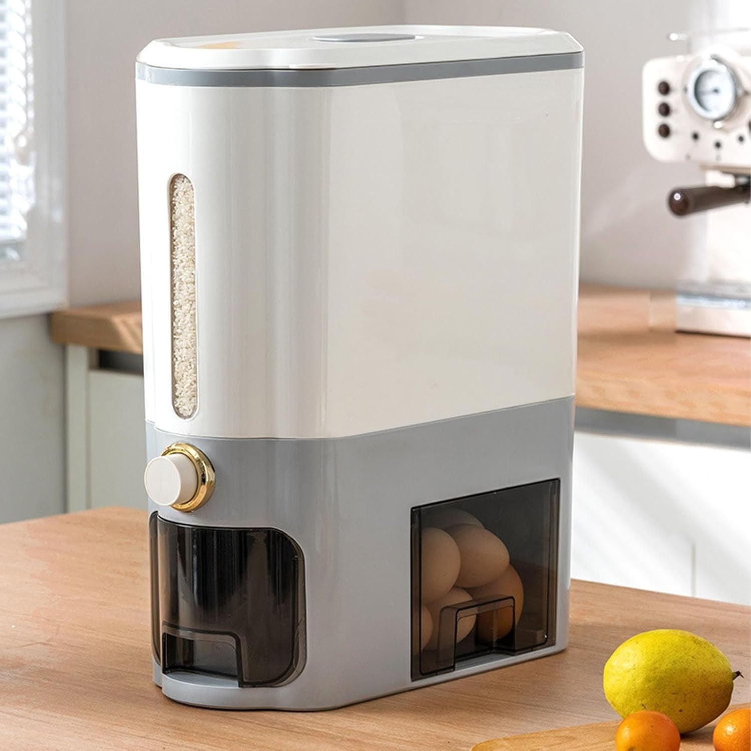 11KG Airtight Rice Dispenser Press Sealed Grain Storage Container