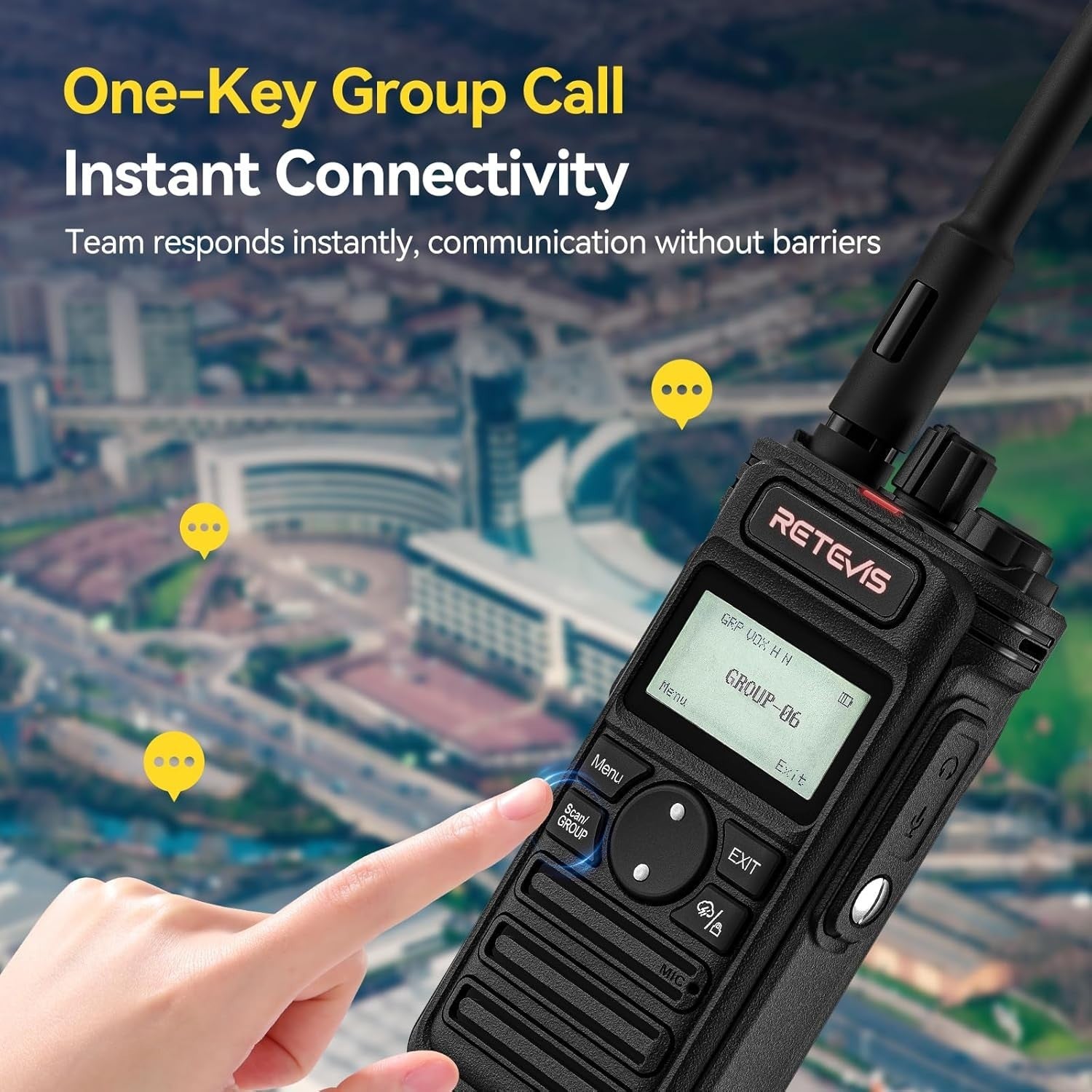Walkie Talkies 6 Pack Long Range LCD Group Call 2600mAh 6-Way Charger