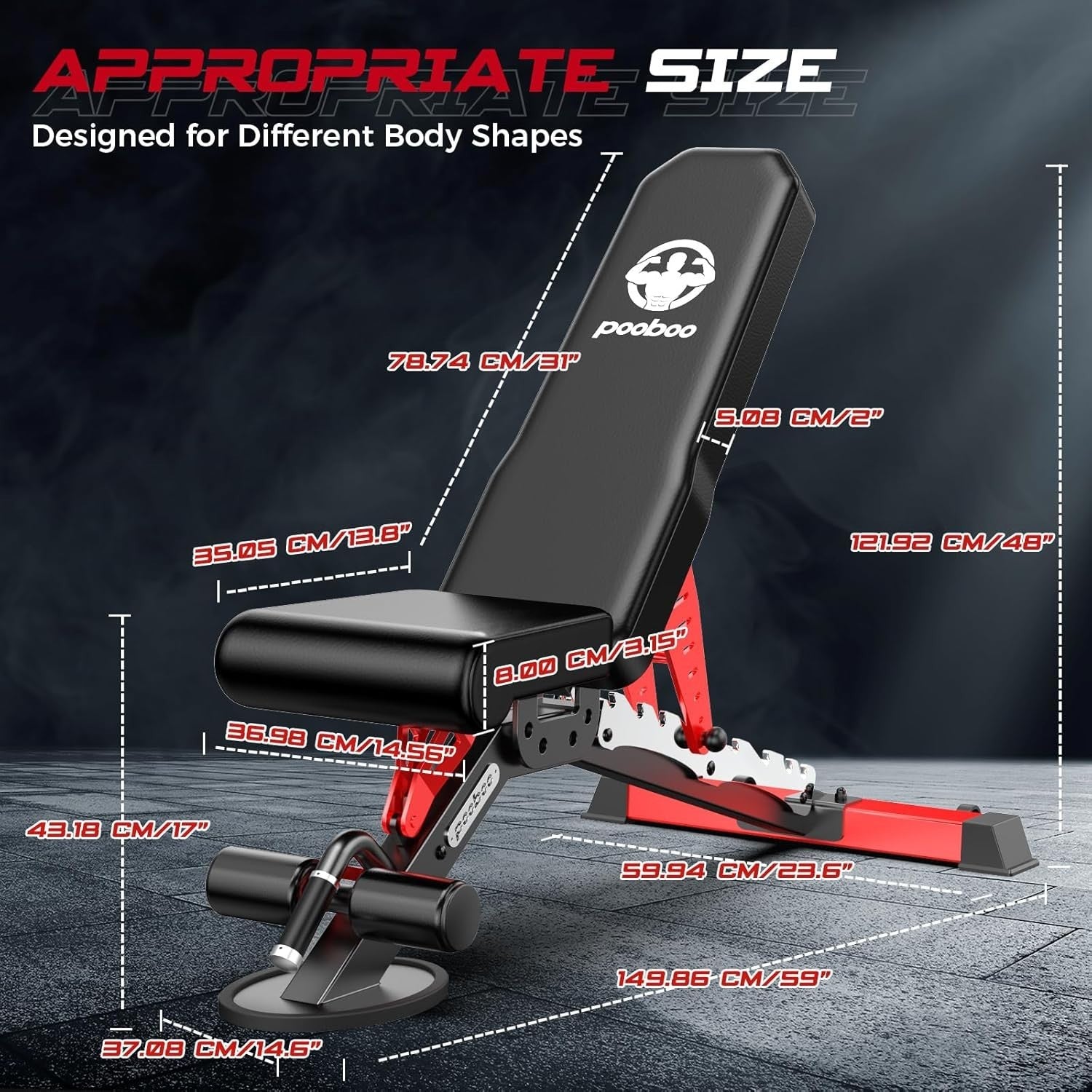 Heavy Duty Adjustable Weight Bench 1500lb Foldable Incline Decline