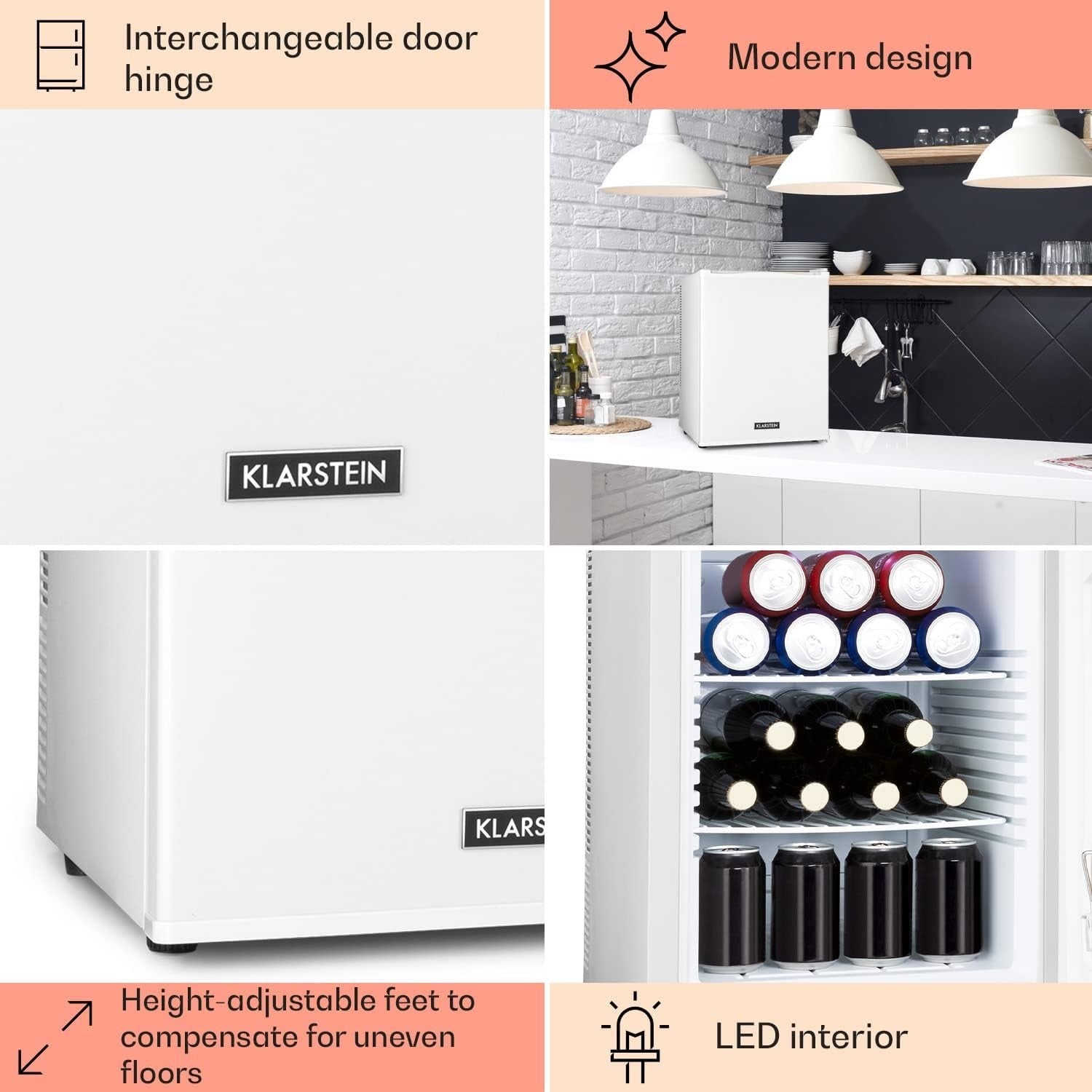 Compact 40L White Mini Fridge Tabletop Cooler for Home Office Room