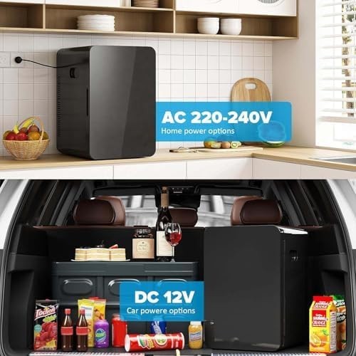 22L Mini Fridge Cooler & Warmer | Portable, Adjustable Shelves, 30 Cans