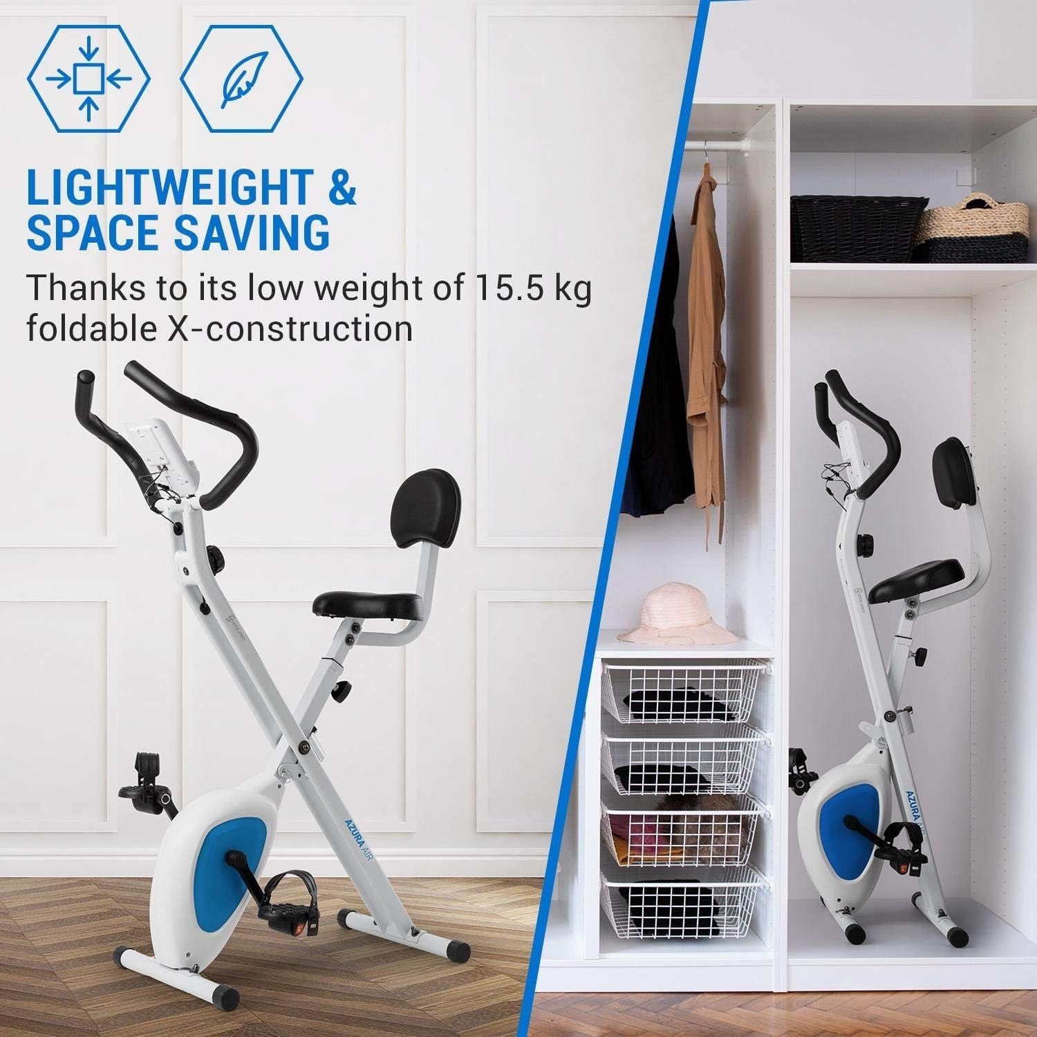 Foldable Magnetic Exercise Bike w/ LCD Monitor, Pulse Sensors & 8 Resistance