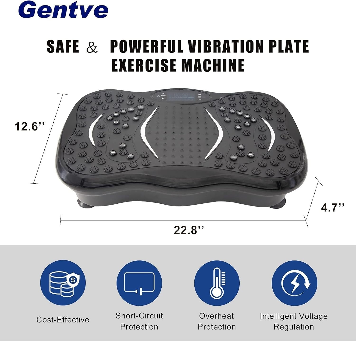 Vibration Plate Exercise Machine 99 Levels Bluetooth Remote 330lb