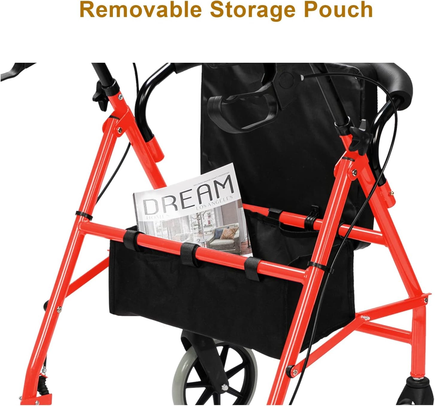 All Terrain Rollator Walker with Seat Folding Lightweight 8” Wheels