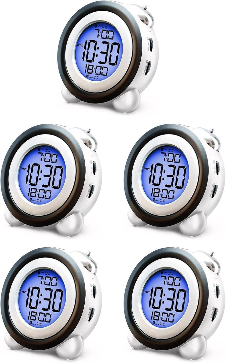 Loud Digital Alarm Clock Twin Bell Blue Backlight Heavy Sleepers Teens