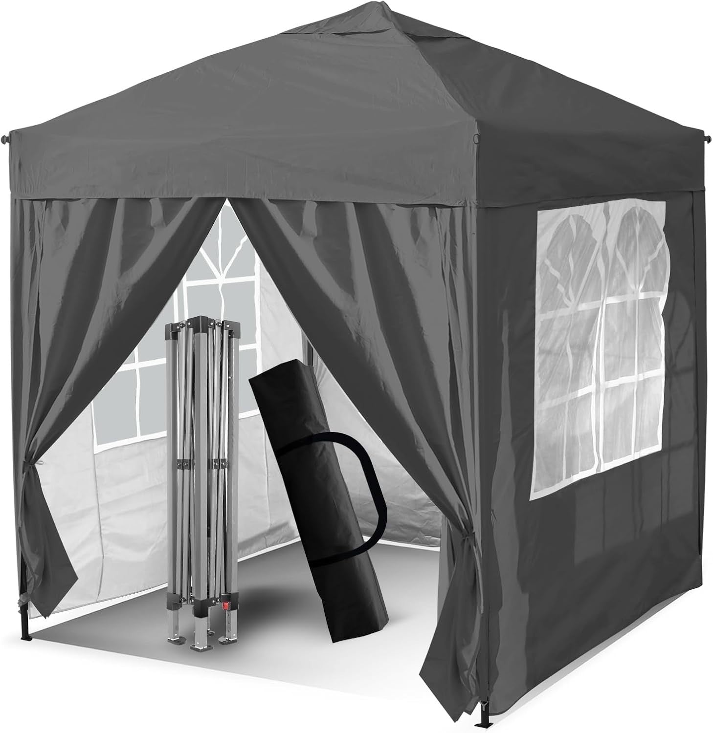3x3M Grey Pop Up Gazebo with 4 Removable Sidewalls Waterproof Outdoor Party Tent