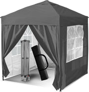 3x3M Grey Pop Up Gazebo with 4 Removable Sidewalls Waterproof Outdoor Party Tent