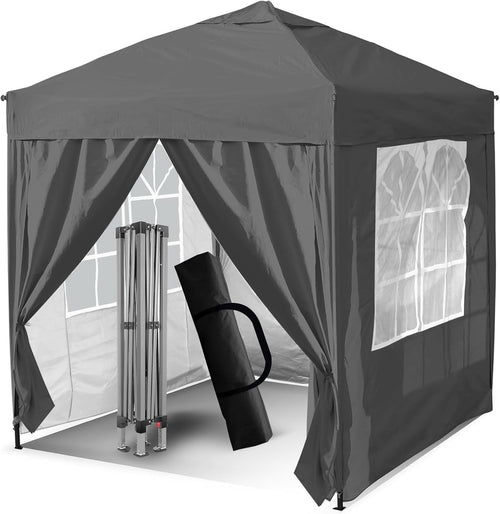 3x3M Grey Pop Up Gazebo with 4 Removable Sidewalls Waterproof Outdoor Party Tent