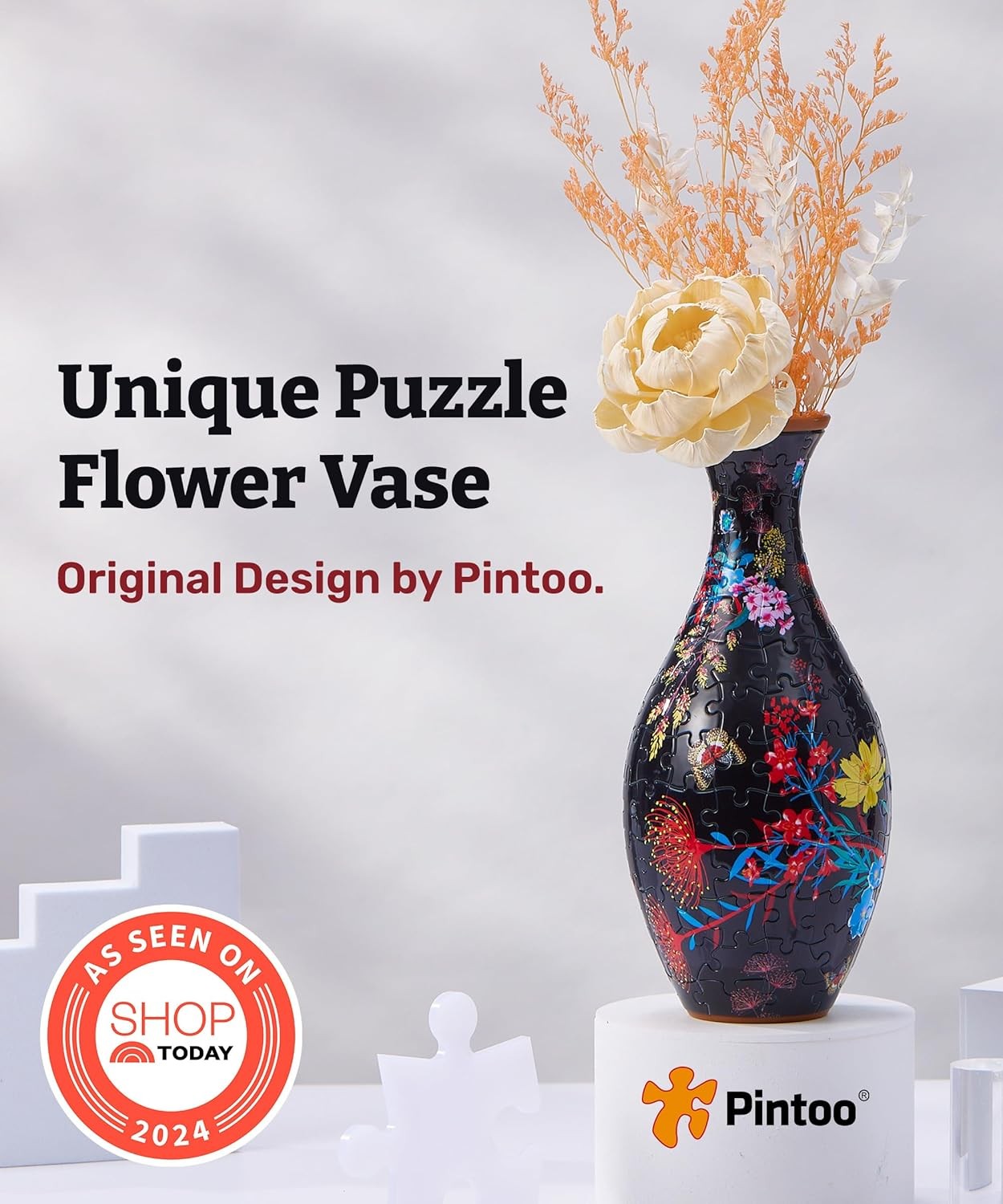 3D Puzzle Flower Vase 160 Piece Decorative Floral Home Gift