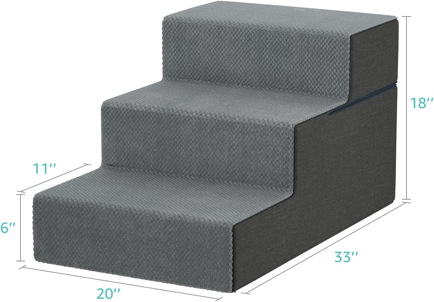 YENING Large Dog Stairs Extra Wide Pet Steps for High Beds 3-Step Ramp