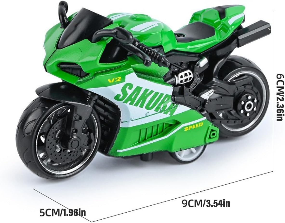 Realistic Kids Motorcycle Toy Set – Durable PVC, Friction-Powered, Ages 3+