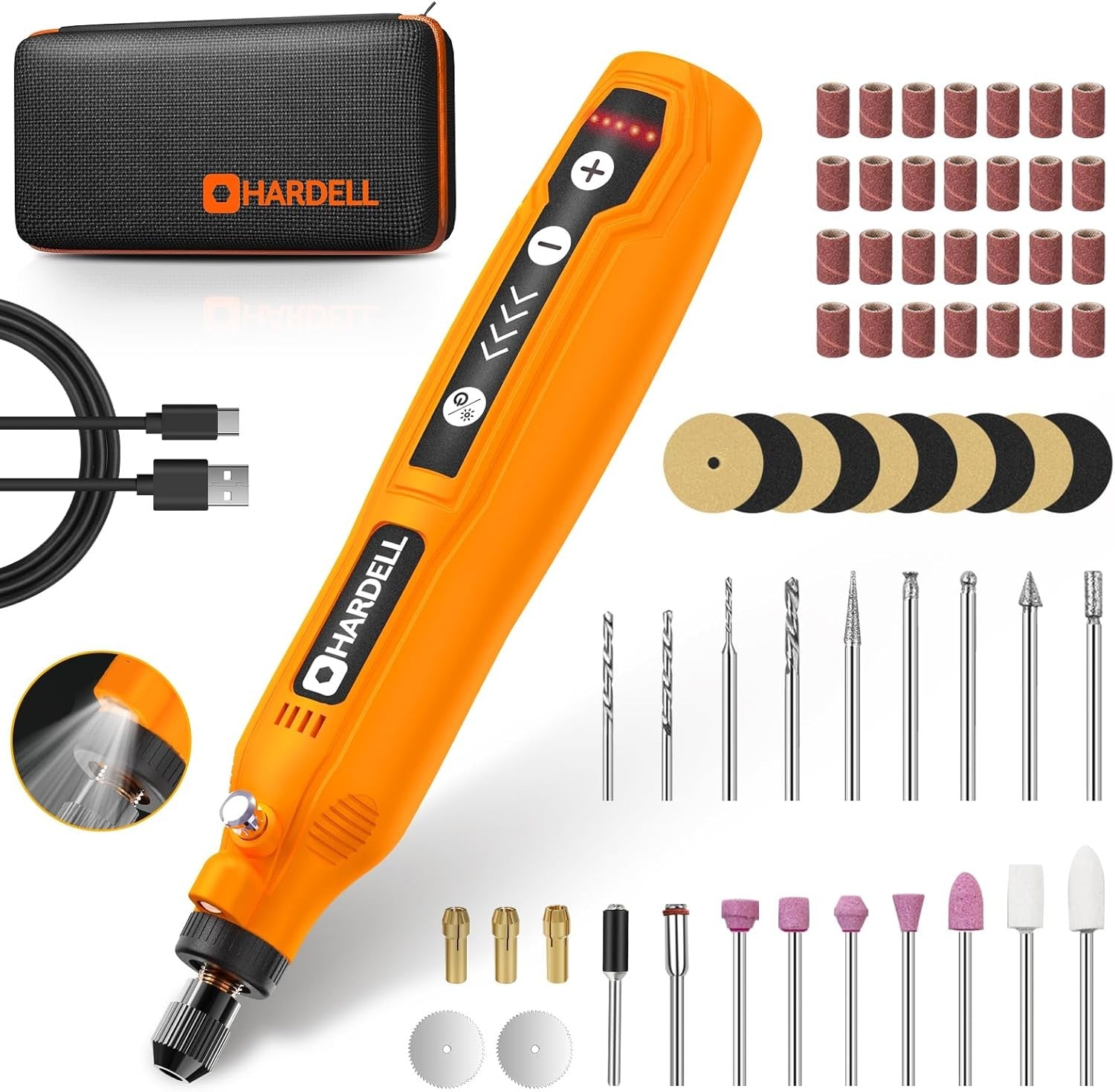 Mini Cordless Rotary Tool Kit 5 Speed USB Engraving Pen DIY Craft Set