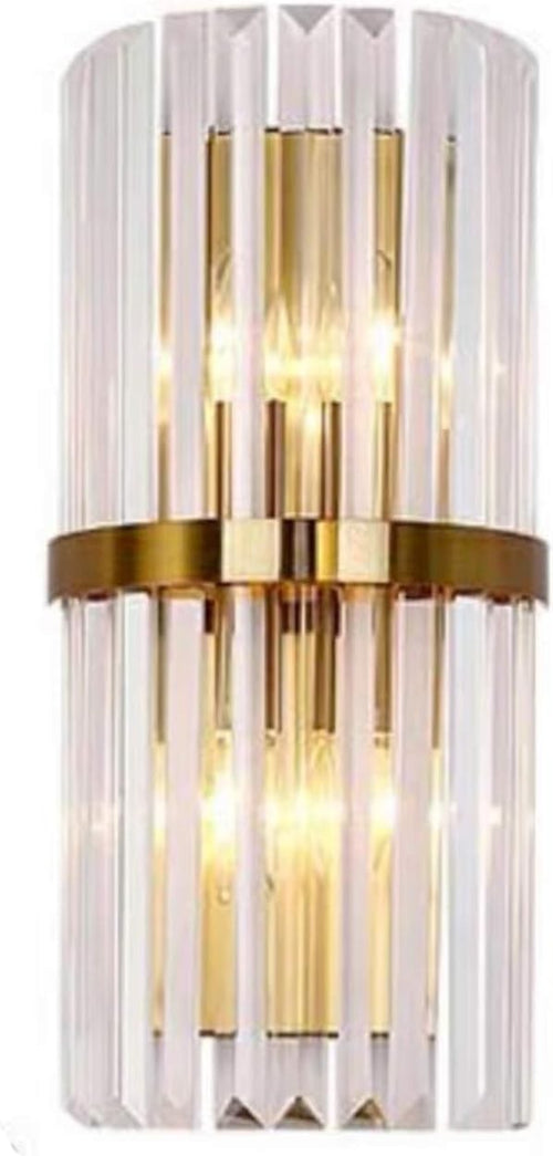 Modern Crystal Wall Sconce Light | Gold Base | Bedroom & Hallway Lighting