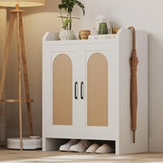 5-Layer Rattan Shoe Cabinet with Adjustable Shelves Sturdy Storage 68x38x88cm