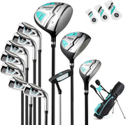 Right Hand Golf Club Set 12pc 460cc Driver Fairway Hybrid Irons Stand Bag