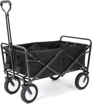 Folding Wagon Cart 150lb Load Heavy Duty Large Capacity Compact Utility Black