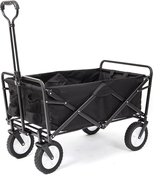 Folding Wagon Cart 150lb Load Heavy Duty Large Capacity Compact Utility Black