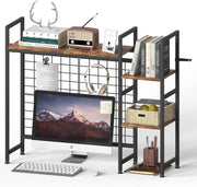 37.4" Desk Hutch Shelf | 3-Tier Wood Desktop Organizer for Monitor & Storage