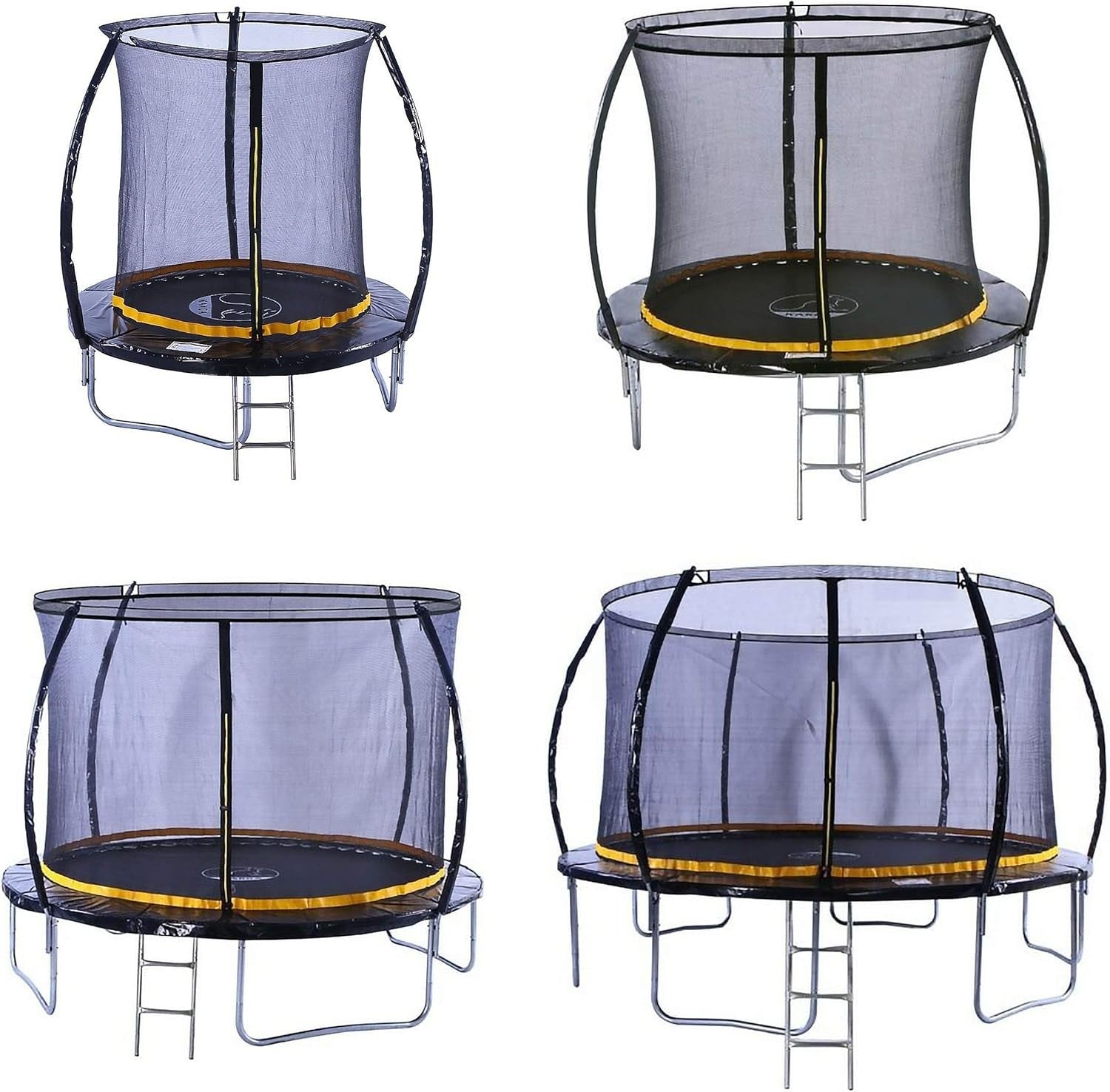 8FT Kids Garden Trampoline w Safety Enclosure Ladder Anchor Kit