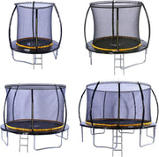 8FT Kids Garden Trampoline w Safety Enclosure Ladder Anchor Kit