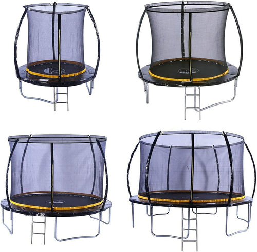 8FT Kids Garden Trampoline w Safety Enclosure Ladder Anchor Kit