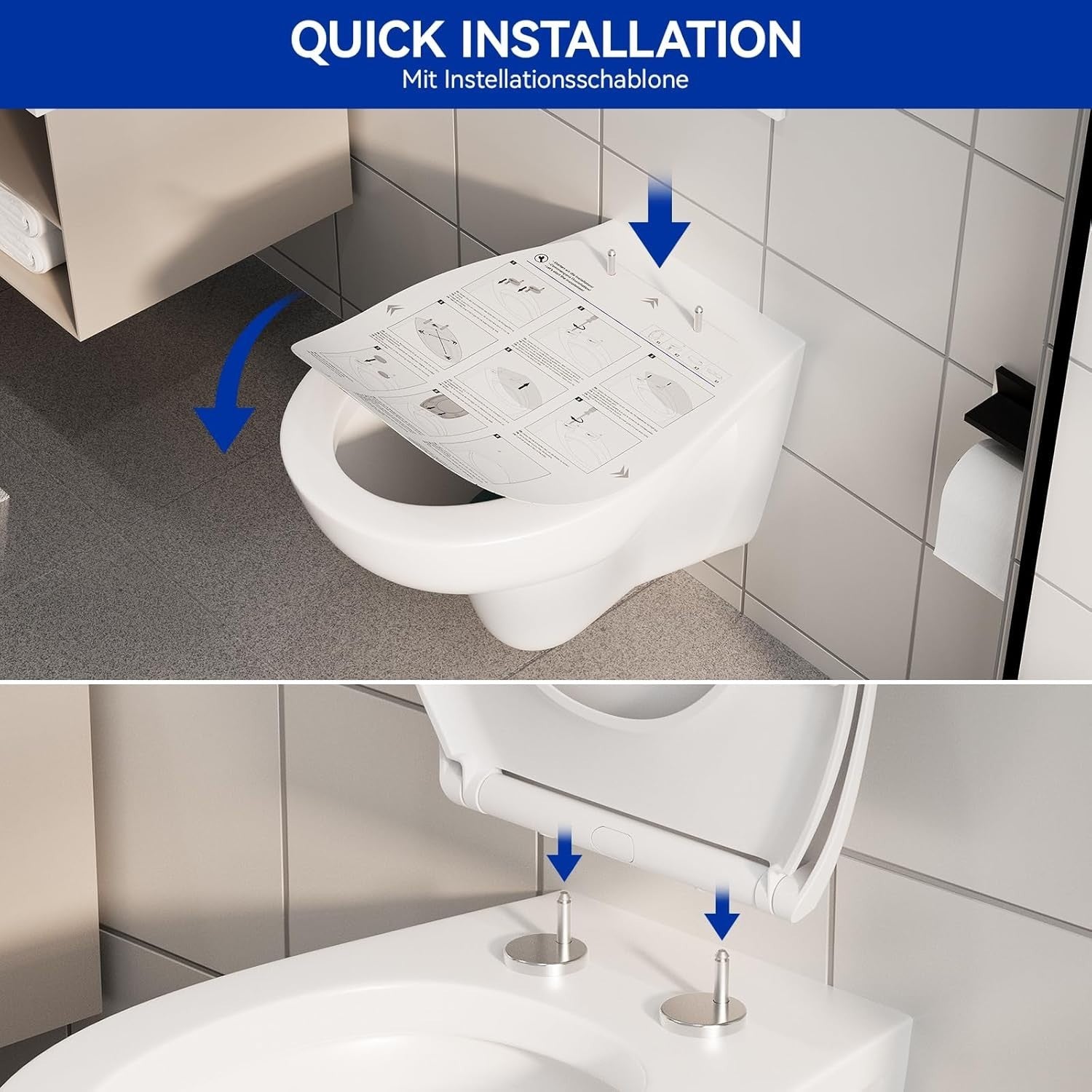 Premium O Shape Soft Close Toilet Seat White Quick Release Easy Clean 44.5x37cm