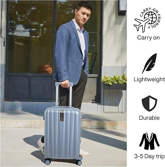 20” Lightweight Hard Shell Carry On Spinner Suitcase Lock