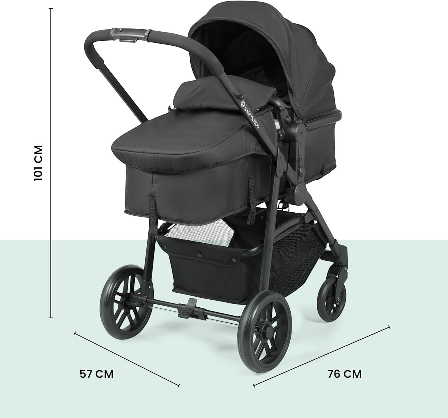 3 in 1 Travel System Pram Pushchair Car Seat Newborn Lightweight