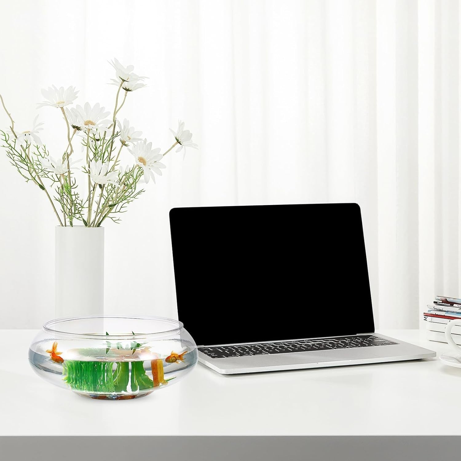 Transparent Desktop Fish Tank Plastic Aquarium Bowl for Goldfish