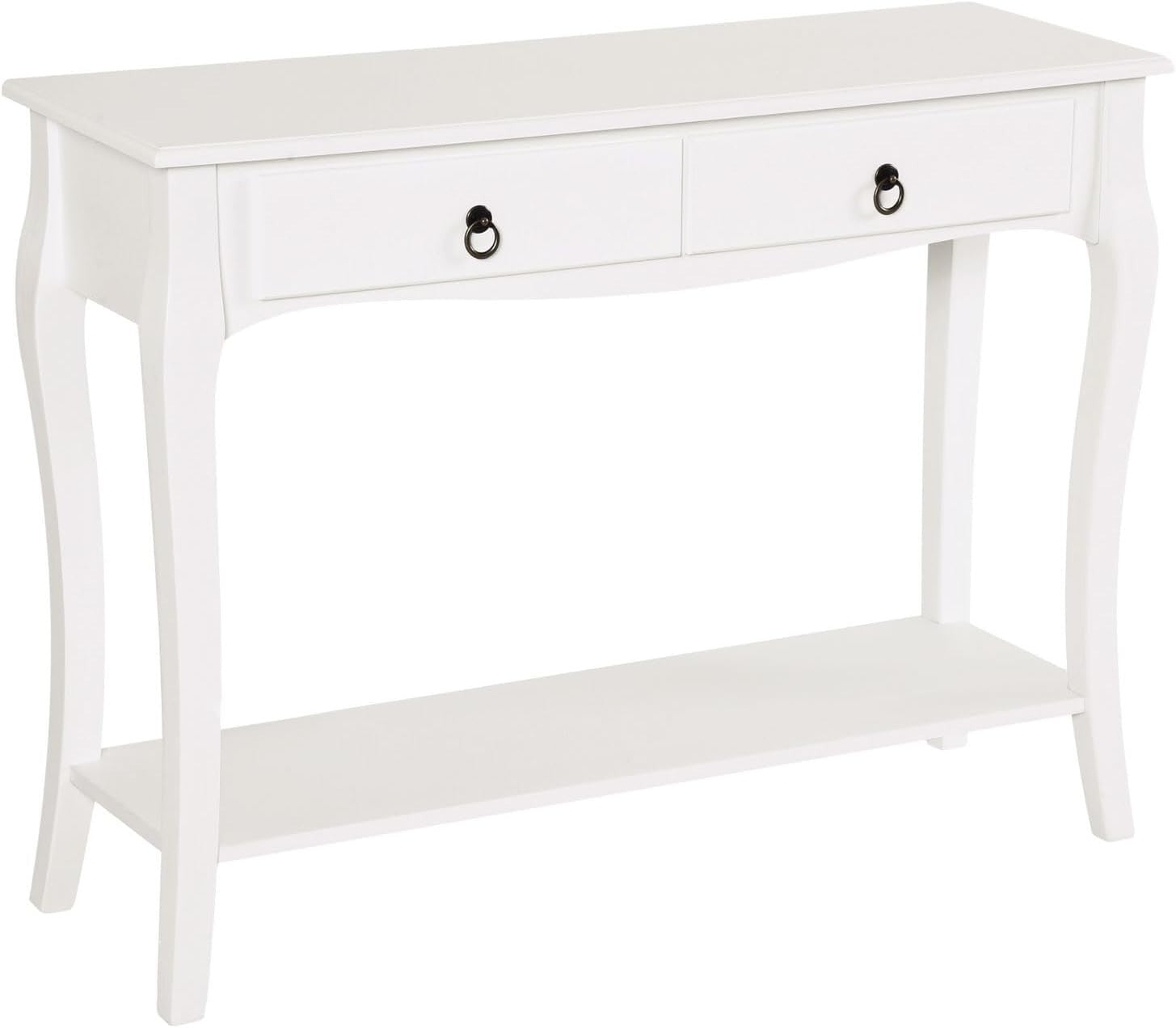 Modern Console Table with Storage Drawers & Shelf – Elegant Living Room Desk
