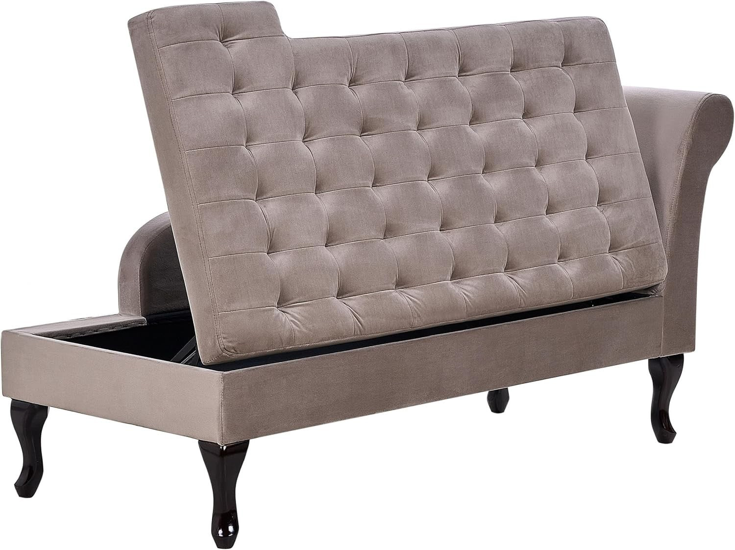 Velvet Chaise Lounge with Storage & Bolster Pillow, Elegant Indoor Sofa Seat