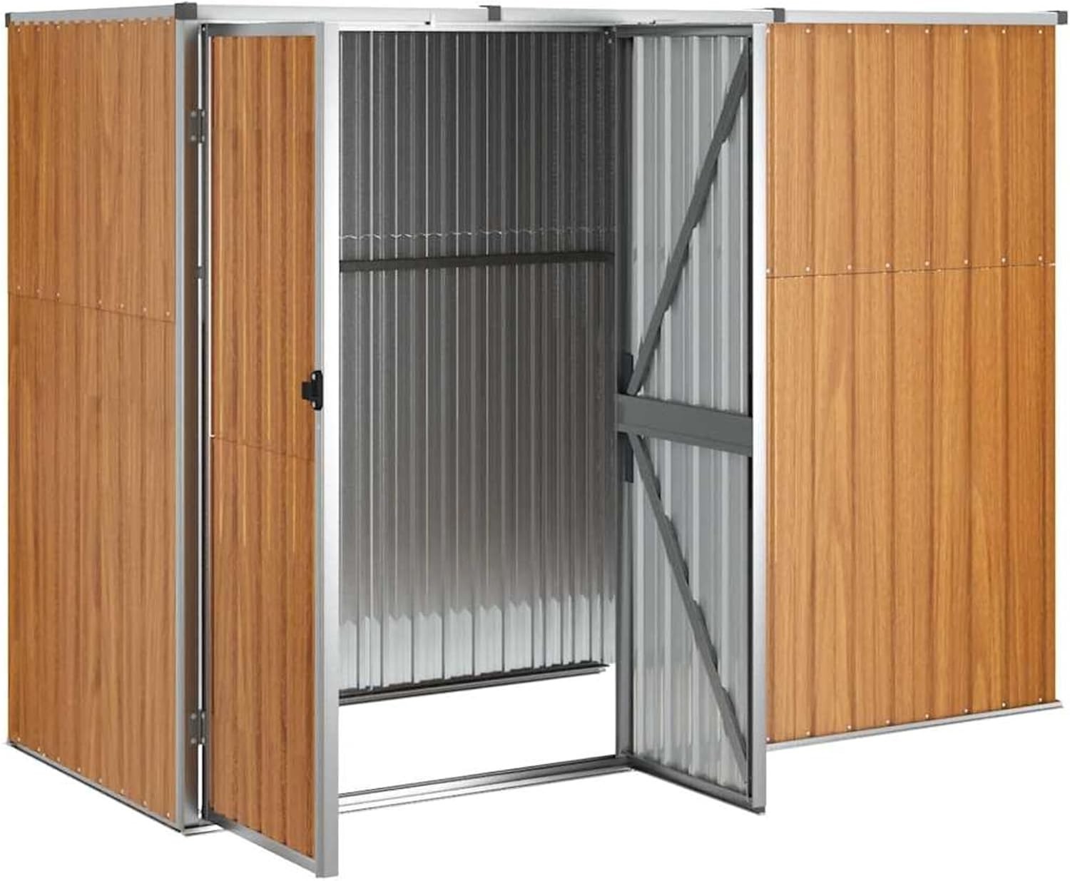 7.4x2.9FT Metal Garden Tool Shed Outdoor Storage House with Roof & Double Doors