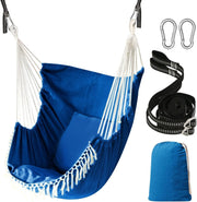 Royal Blue Hammock Chair with 2 Cushions & Straps | 500lbs Indoor Outdoor