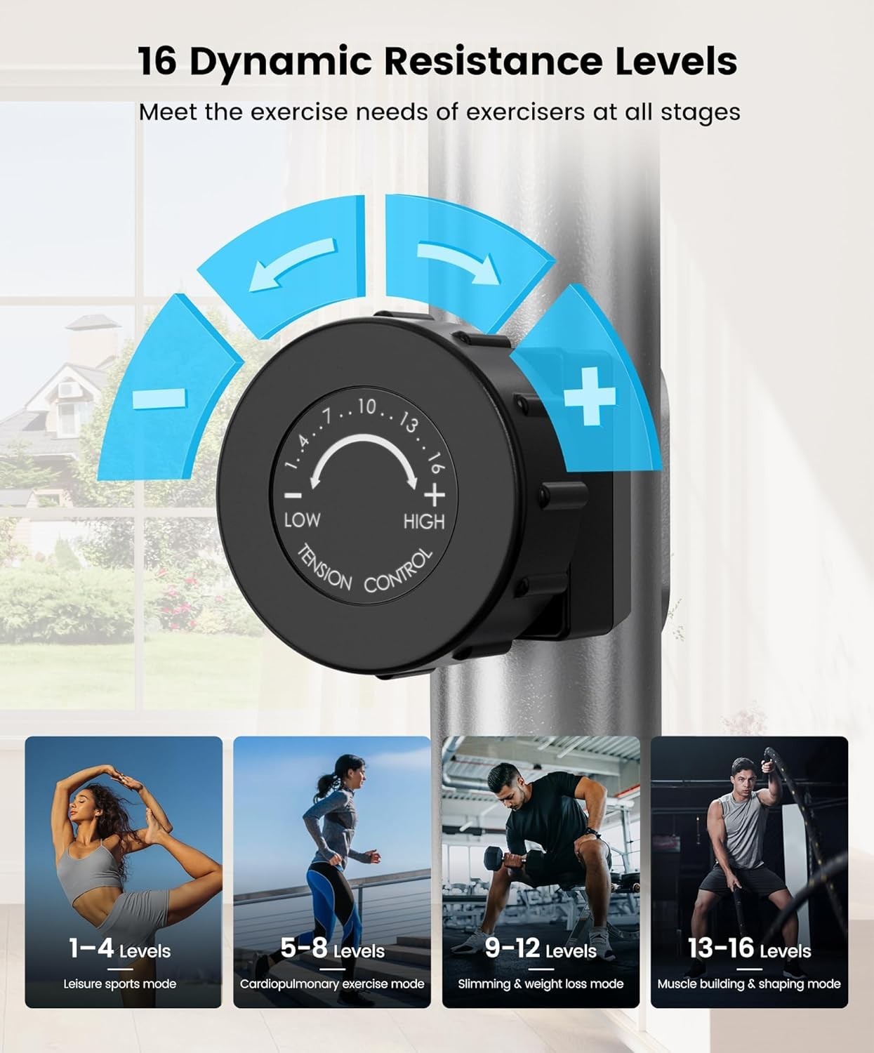 Ultra-Quiet Elliptical Cross Trainer 16-Level Resistance Home Gym