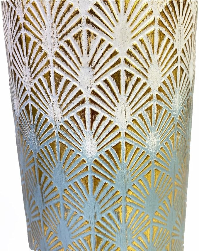 Tall Floor Vases Set of 2 Gold White Metal Modern Home Decor 66/59cm