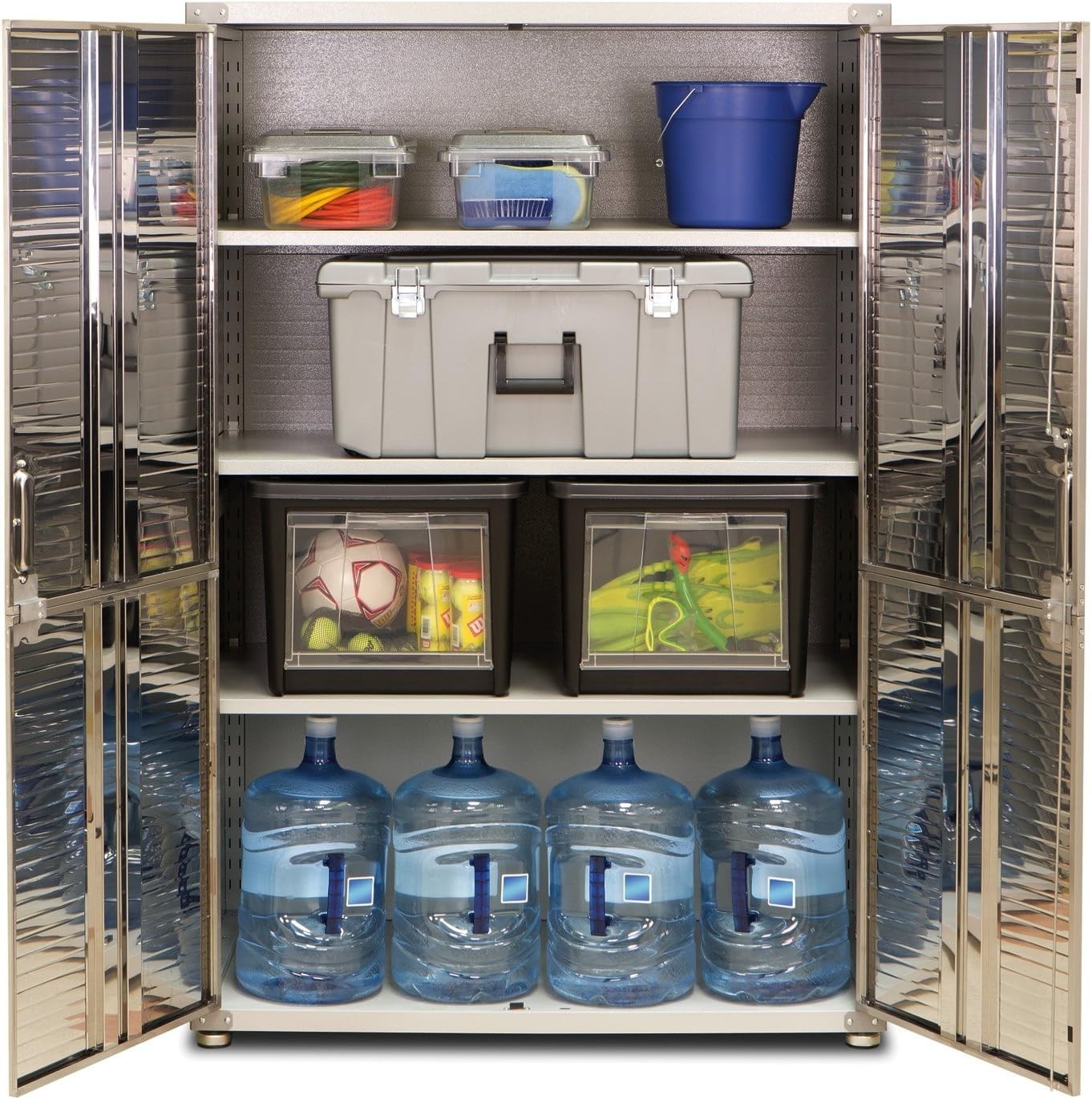 Heavy-Duty Lockable Steel Storage Cabinet with Adjustable Shelves, 183cm