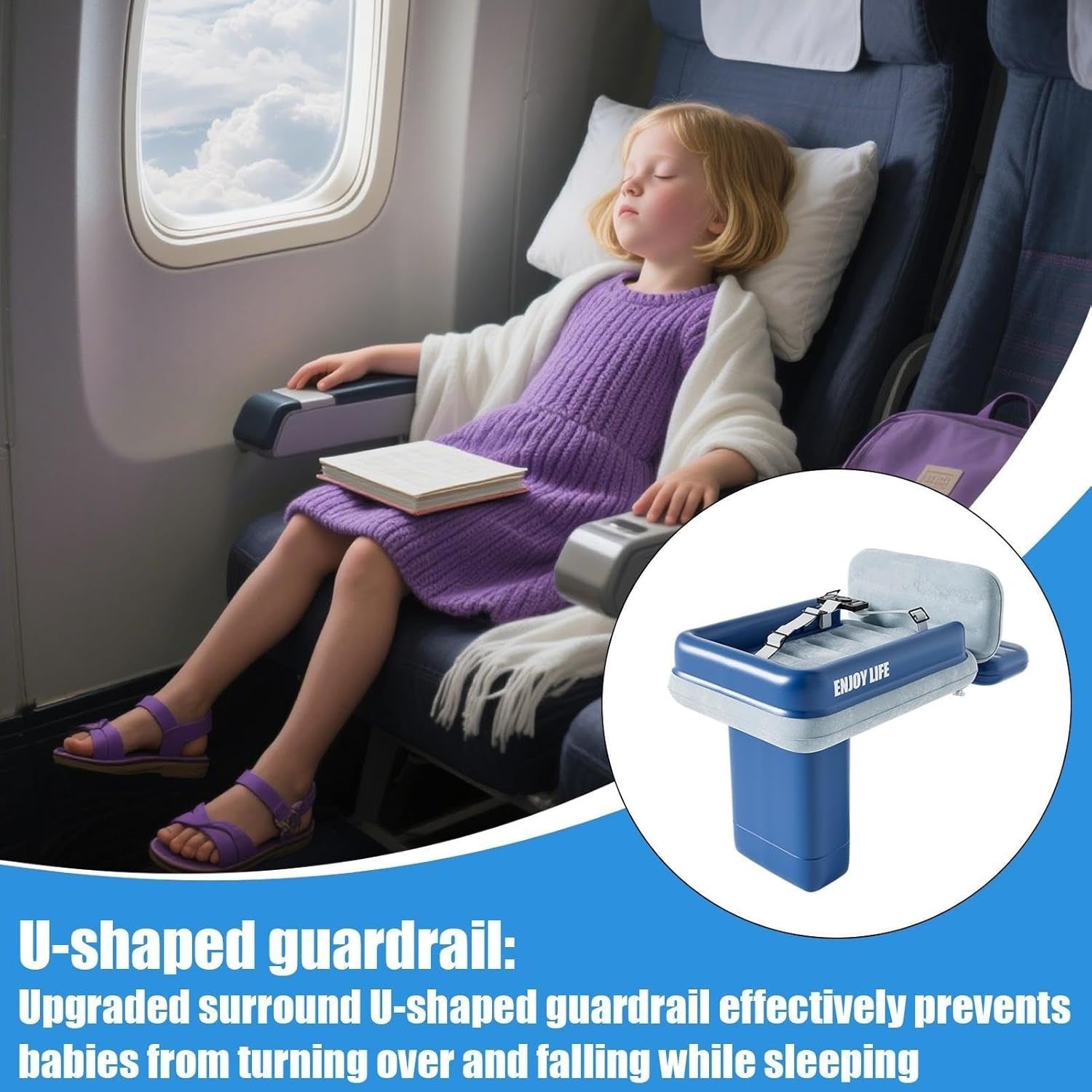 Inflatable Toddler Airplane Bed – Portable Kids Travel Air Mattress