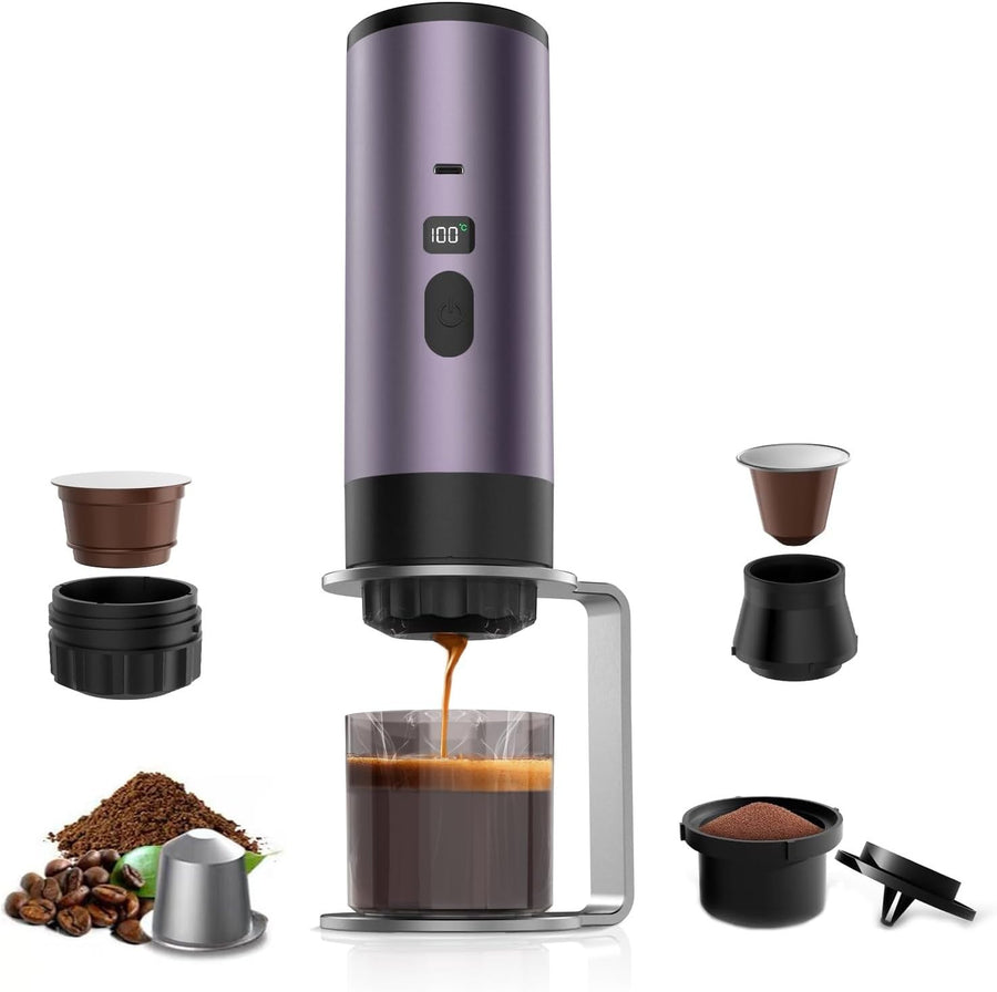 Portable Espresso Maker 3-in-1 Self-Heating Travel Coffee Machine 20Bar Compact