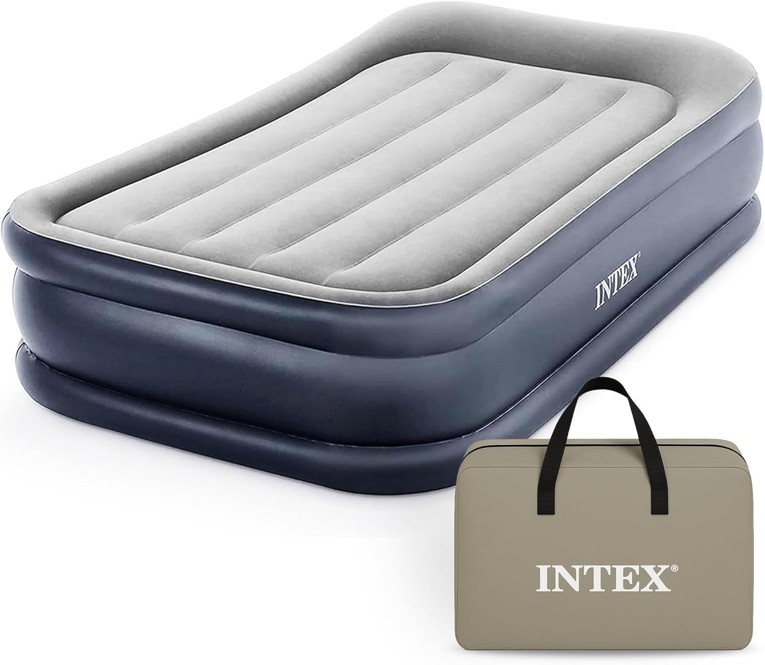 Twin Inflatable Air Mattress with Built-In Pump & Pillow 190x99x42cm