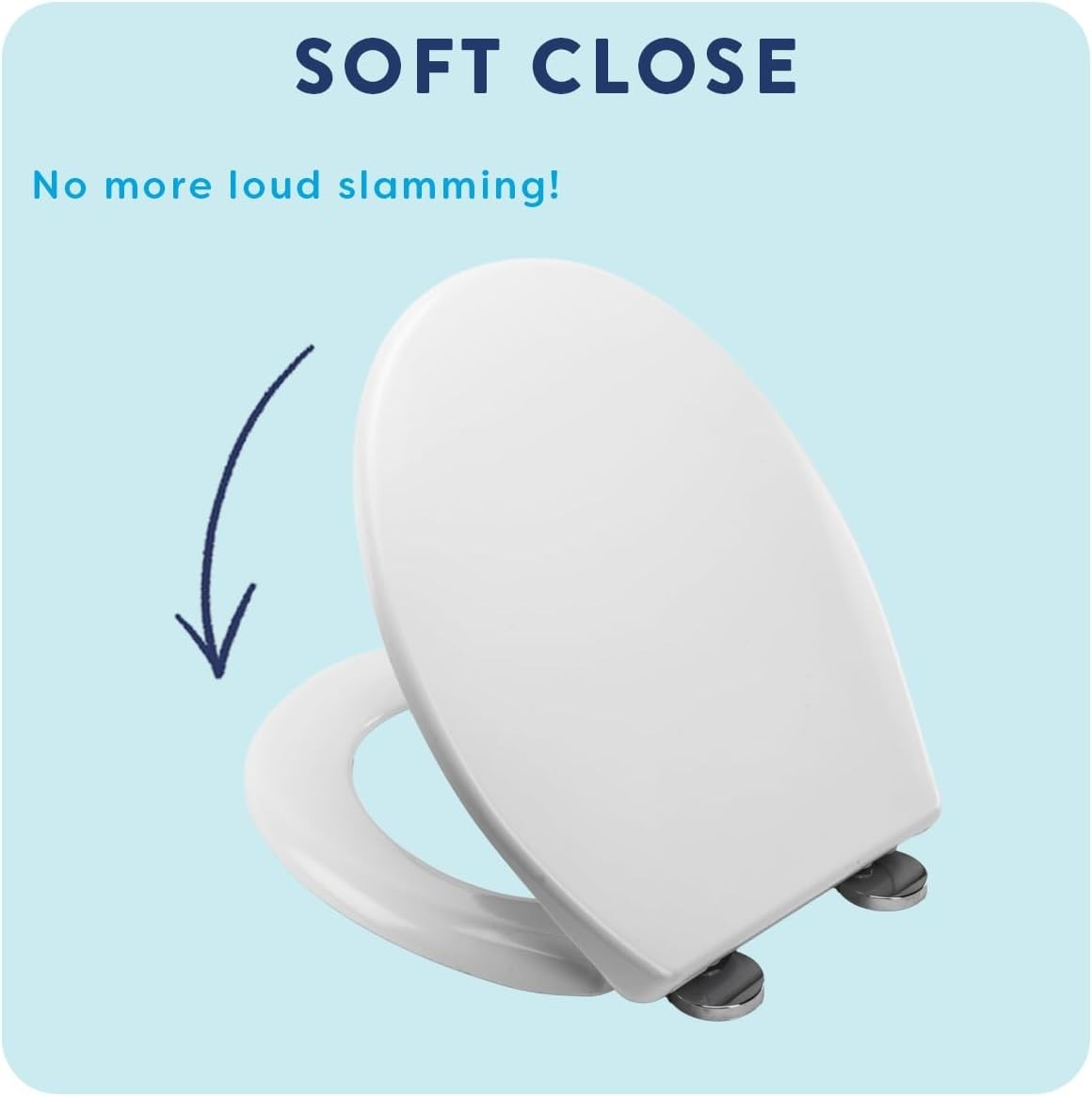 Soft Close Toilet Seat Quick Release Antibacterial Adjustable Hinges
