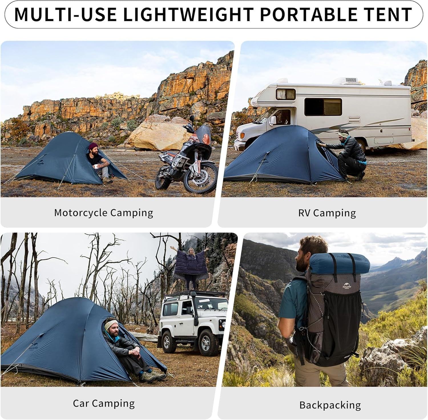 2 Person Lightweight Backpacking Tent 3-4 Season Dome