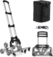 Foldable Stair Climbing Hand Truck 6-Wheel Cart w/ Adjustable Handle & Bag