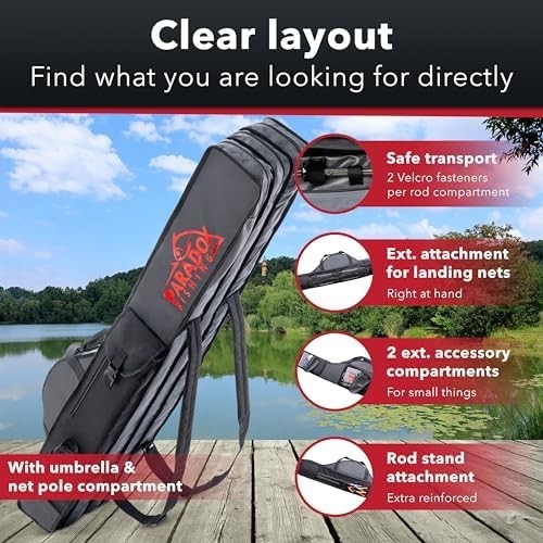 Fishing Rod Bag 2-3 Compartments Water-Repellent 130cm Carry Case