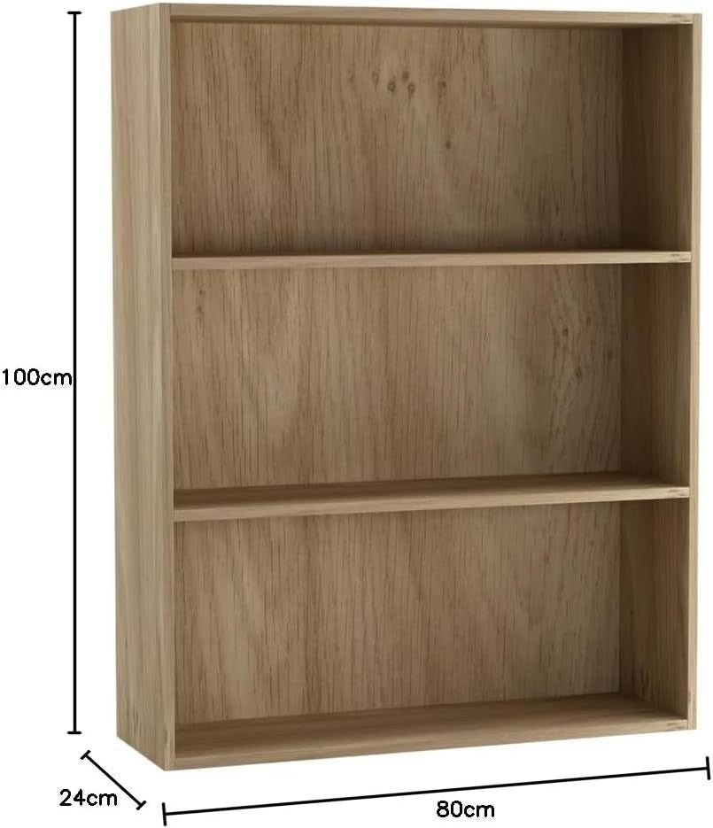 3 Tier Wooden Bookcase Modern Cabinet Compact Storage Display Shelf Oak