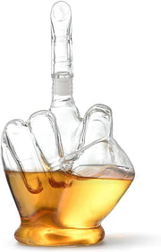 Funny Middle Finger Whiskey Decanter 450ml – Unique Spirits Gift with Funnel