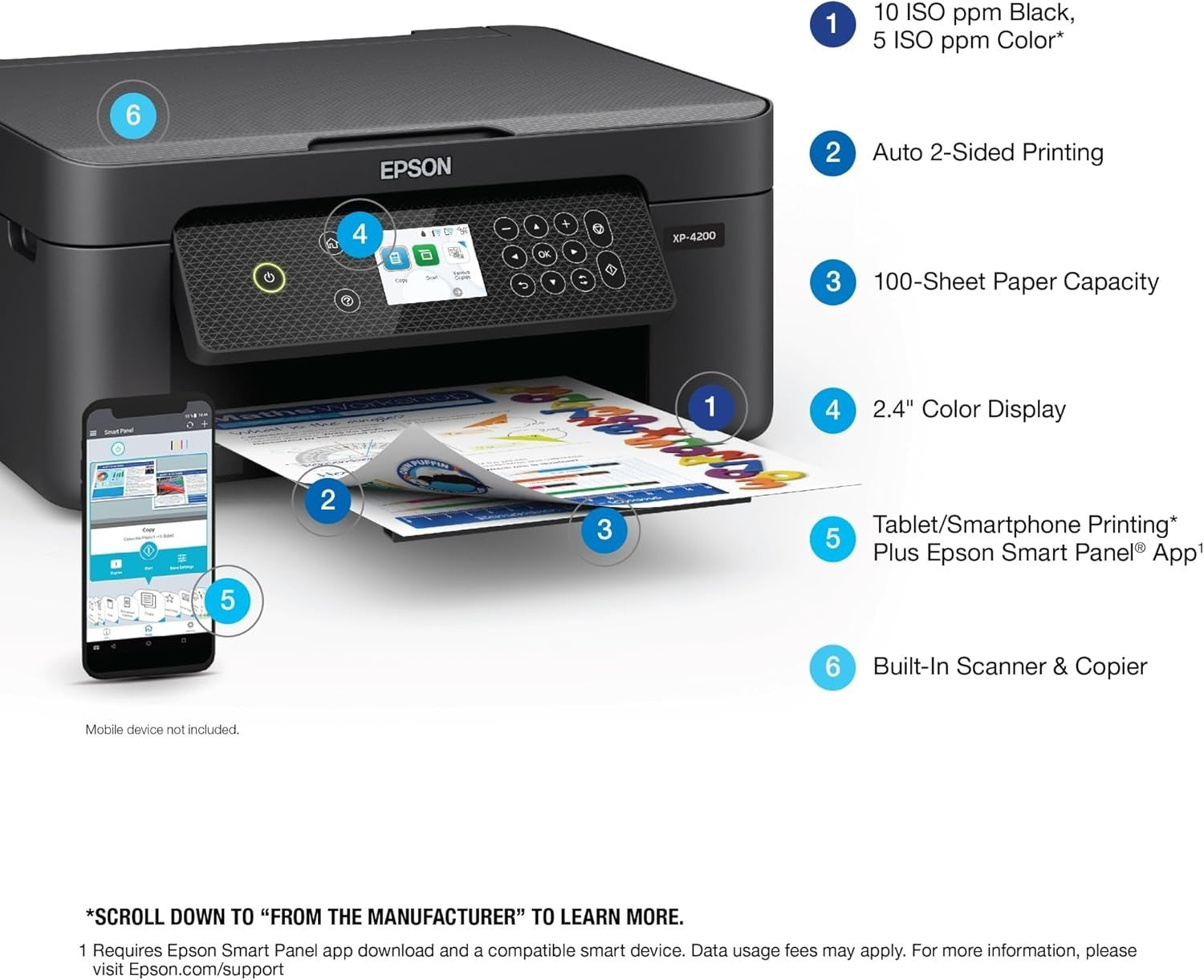 Home XP-4200 Wireless Colour All-in-One Printer Black | Scan Copy