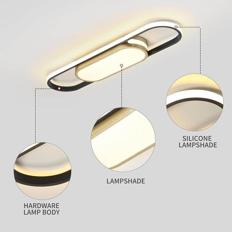 Modern LED Ceiling Light 40W Dimmable Remote 3000K-6500K Flush Mount