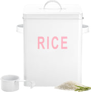 Metal Rice Storage Container 6L Airtight Canister with Scoop Lid