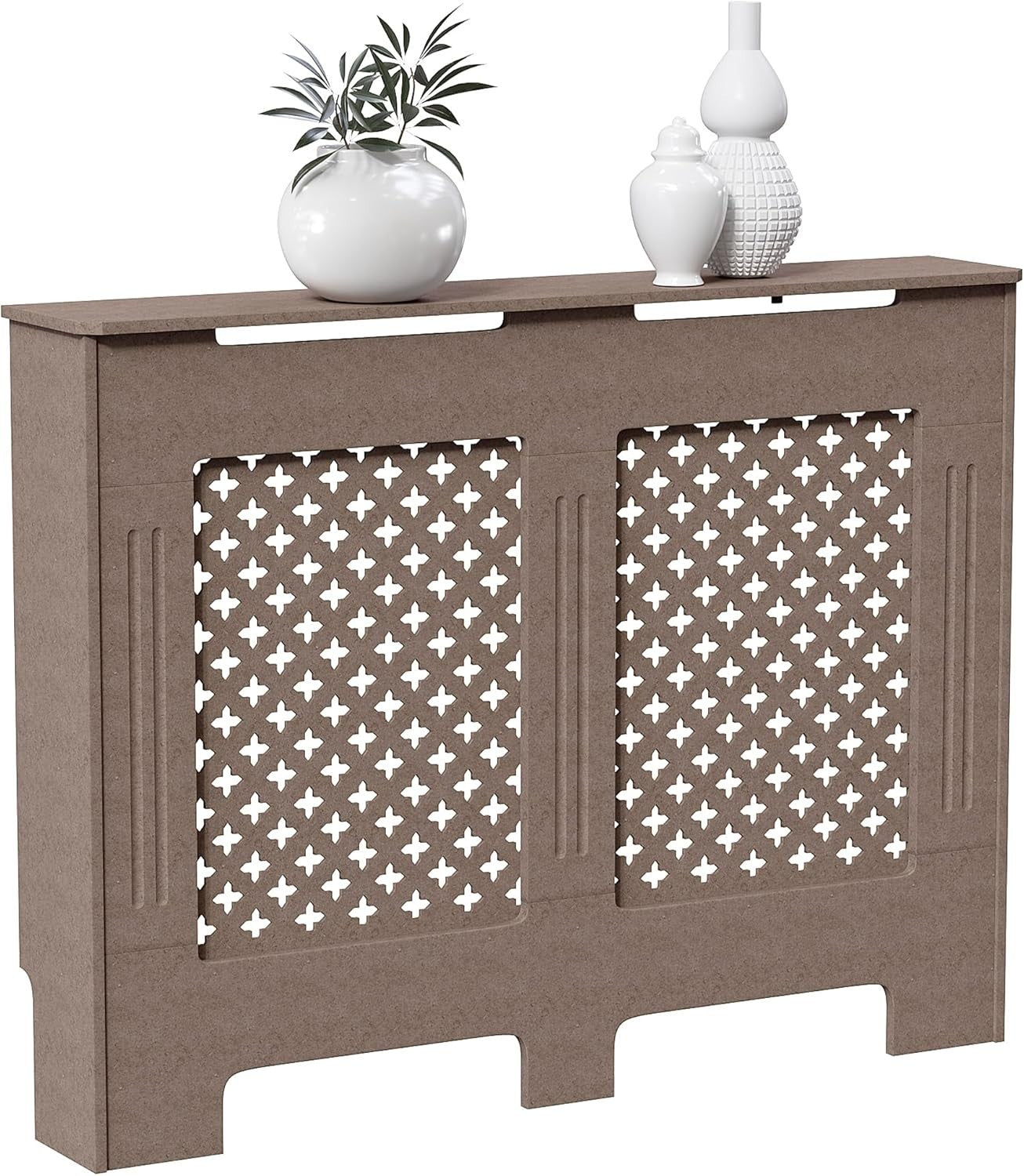 Medium Unfinished Radiator Cover | Customisable MDF Cross Pattern Cabinet